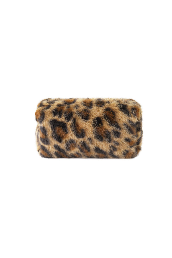 Trousse de maquillage souple en léopard
