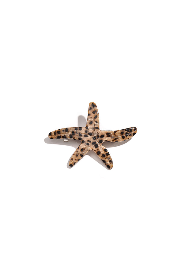 Pince à cheveux en forme d'étoile de mer, imitation feuille d'
