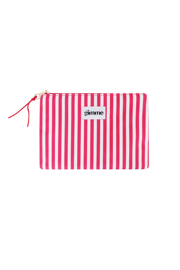 Trousse de toilette plate à fines rayures