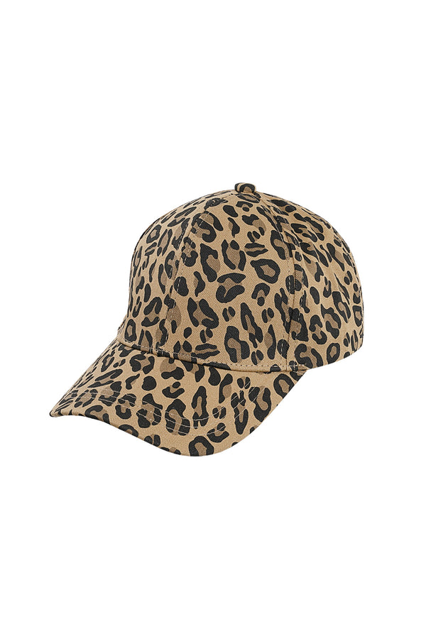 Casquette à imprimé léopard - marron