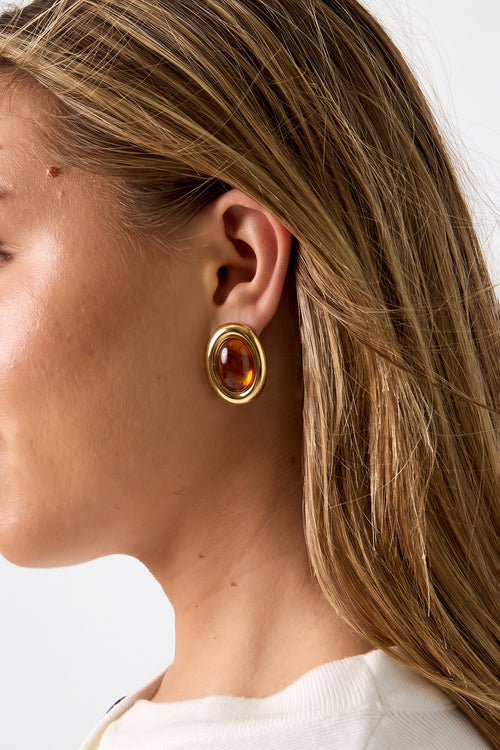 Boucles d'oreilles puces, forme elliptique – GIGI