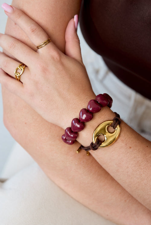 Bracelet en cordon de satin avec détail de bouton – GIGI